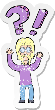 Bir insan tarafından çizilmiş bir karikatürün gerilimli çıkartması.