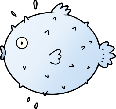 Bir insan tarafından çizilmiş kirpi balığı.