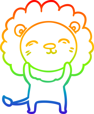 gökkuşağı gradyan çizgi çizimi bir insan tarafından çizilmiş bir aslan