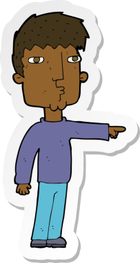 Bir insan tarafından çizilmiş çizgi film karakterinin çıkartması.