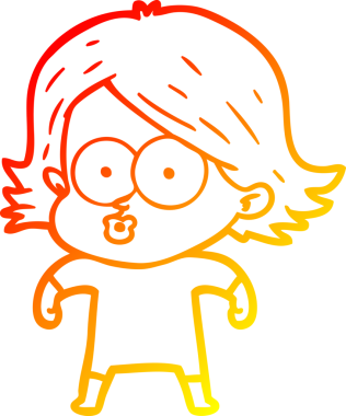 Bir insan tarafından somurtulmuş çizgi film kızı çizimi.