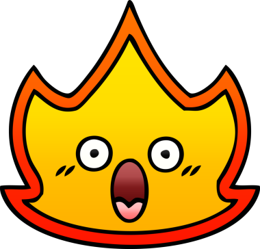 Bir insanın çizdiği ateşin gölgeli çizgi filmi.