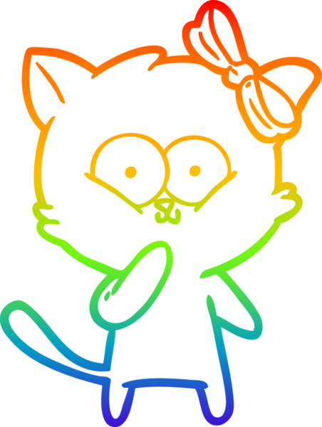 gökkuşağı gradyanı çizimi bir insan tarafından çizilmiş çizgi film kedisi