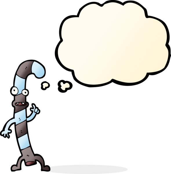 Bir insan tarafından çizilmiş düşünce balonlu Noel şekerleri.