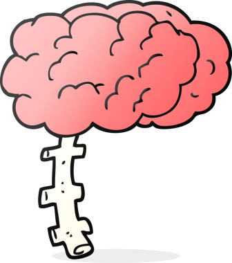 Bir insan tarafından çizilmiş serbest çizim karikatür beyni