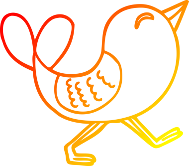 Bir insan tarafından çizilen mavi kuşun sıcak eğimli çizgi çizimi