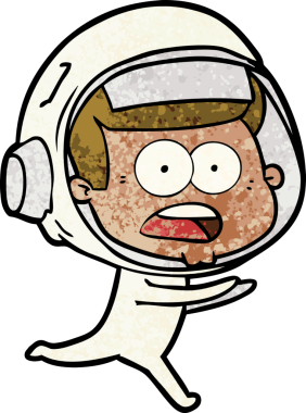 Karikatür bir insan tarafından çizilen astronotu şaşırttı.