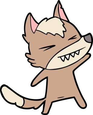 Bir insan tarafından çizilmiş kızgın kurt çizgi filmi.