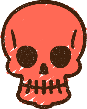 Ürkütücü Kafatası Tebeşiri Bir insan tarafından çizilmiş