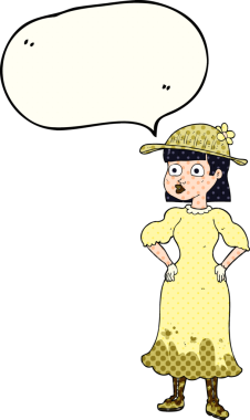 Bir insan tarafından çizilmiş, el yazısıyla çizilmiş, karikatür karikatürü kadın.