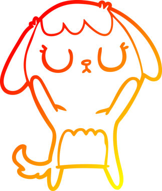 Bir insan tarafından çizilmiş sevimli bir köpeğin sıcak çizgi çizgisi.