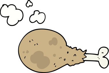 Bir insan tarafından çizilmiş tavuk budu çizgi filmi.