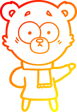 Bir insan tarafından çizilmiş bir ayı çizgi filminin sıcak gradyan çizimi