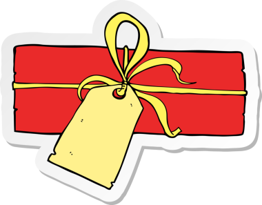 Bir insan tarafından çizilmiş bir karikatür Noel 'inin çıkartması.