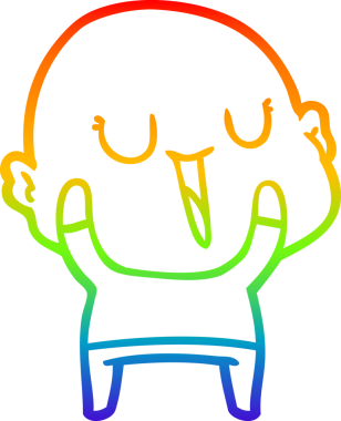 gökkuşağı gradyan çizimi mutlu bir çizgi kel adamın çizimi bir insan tarafından çizildi