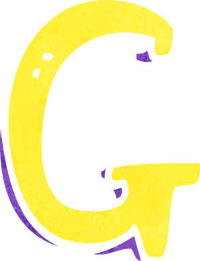 Bir insan tarafından çizilmiş G harfi.