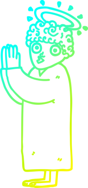 Bir insan tarafından çizilen çizgi film meleğinin soğuk gradyan çizgisi.