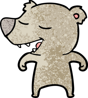 Bir insan tarafından çizilmiş çizgi film ayısı.