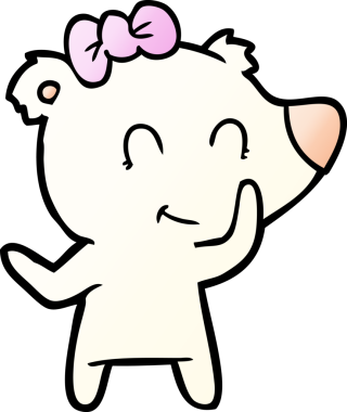 Bir insan tarafından çizilmiş dişi kutup ayısı çizgi filmi.