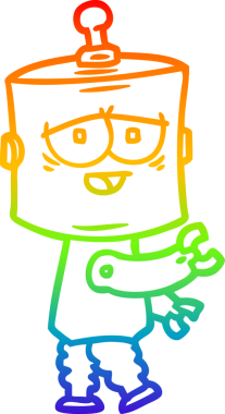 gökkuşağı gradyan çizgisi bir insan tarafından çizilmiş robot çizgi