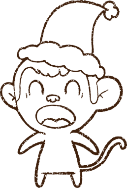 Bir insan tarafından çizilmiş Noel Maymunu Kömürü