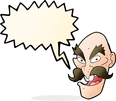 Bir insan tarafından çizilmiş konuşma baloncuğuyla yaşlı bir adamın suratını karala.