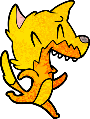 Bir insan tarafından çizilmiş tilki çizgi film karakteri