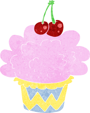 Bir insan tarafından çizilmiş bir kek.