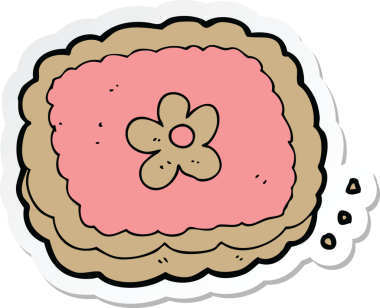 Bir insan tarafından çizilmiş karikatür bisküvisi.