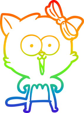 gökkuşağı gradyanı çizimi bir insan tarafından çizilmiş çizgi film kedisi