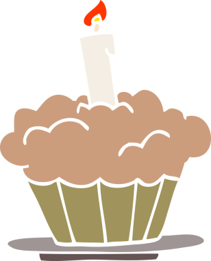 Bir insan tarafından çizilmiş karalama doğum günü pastası.