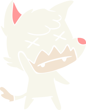 Bir insan tarafından çizilmiş düz renk çizgi film ölü tilki