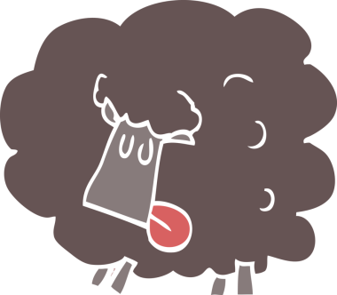 Bir insan tarafından çizilmiş kara koyun.