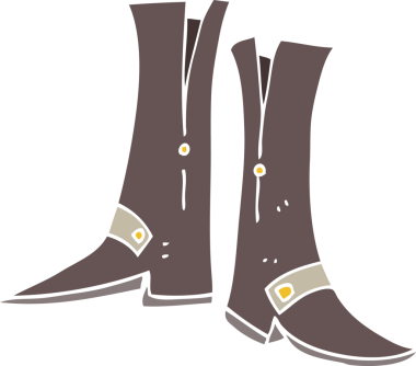 Bir insan tarafından çizilen çizmelerin düz renk çizimi