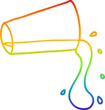 gökkuşağı gradyan çizgi çizimi bir insan tarafından çizilmiş soğuk su içeceği