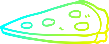 Bir insan tarafından çizilmiş soğuk gradyan pizza çizimi.