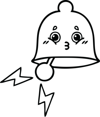 Bir insan tarafından çizilmiş zil karikatürü