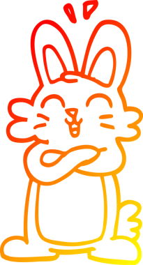 Bir insan tarafından çizilmiş sevimli bir tavşanın sıcak çizgi çizimi