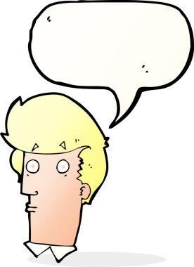 bir insan tarafından çizilmiş konuşma baloncuğu ile karikatür şaşırmış ifade