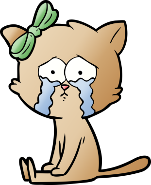 Bir insan tarafından çizilmiş çizgi film kedisi.