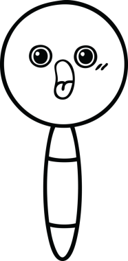 Bir insan tarafından çizilmiş bir büyüteç çizgi çizimi