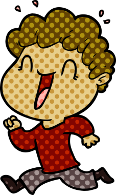 Bir insan tarafından çizilmiş mutlu bir adam.