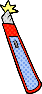 Bir insan tarafından çizilmiş karikatür bıçağı.