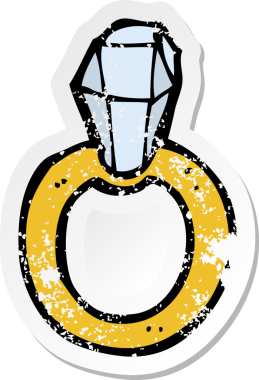 Bir insan tarafından çizilmiş elmas bir yüzüğün gerilimli çıkartması.