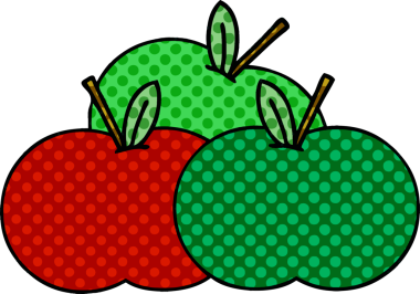 Bir insan tarafından çizilmiş sulu bir elmanın karikatürü.