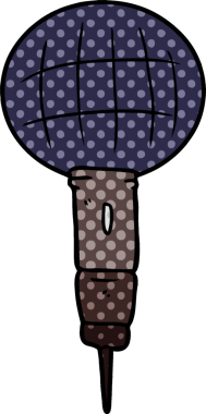 bir insan tarafından çizilmiş çizgi film mikrofonu