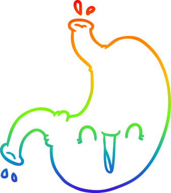 gökkuşağı gradyanı çizimi bir insan tarafından çizilmiş mutlu bir mide çizimi