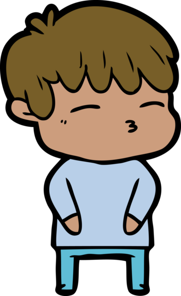 Bir insan tarafından çizilmiş meraklı bir çocuk.