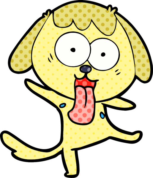 Bir insan tarafından çizilmiş şirin bir çizgi film köpeği.