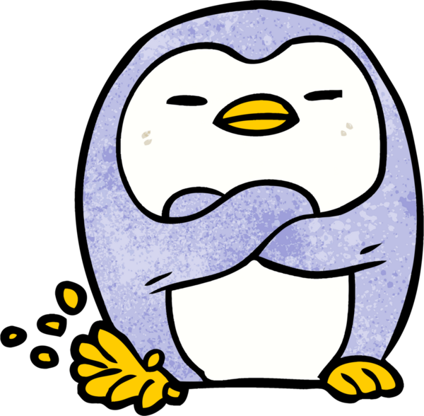 Bir insan tarafından çizilmiş penguen çizimi.